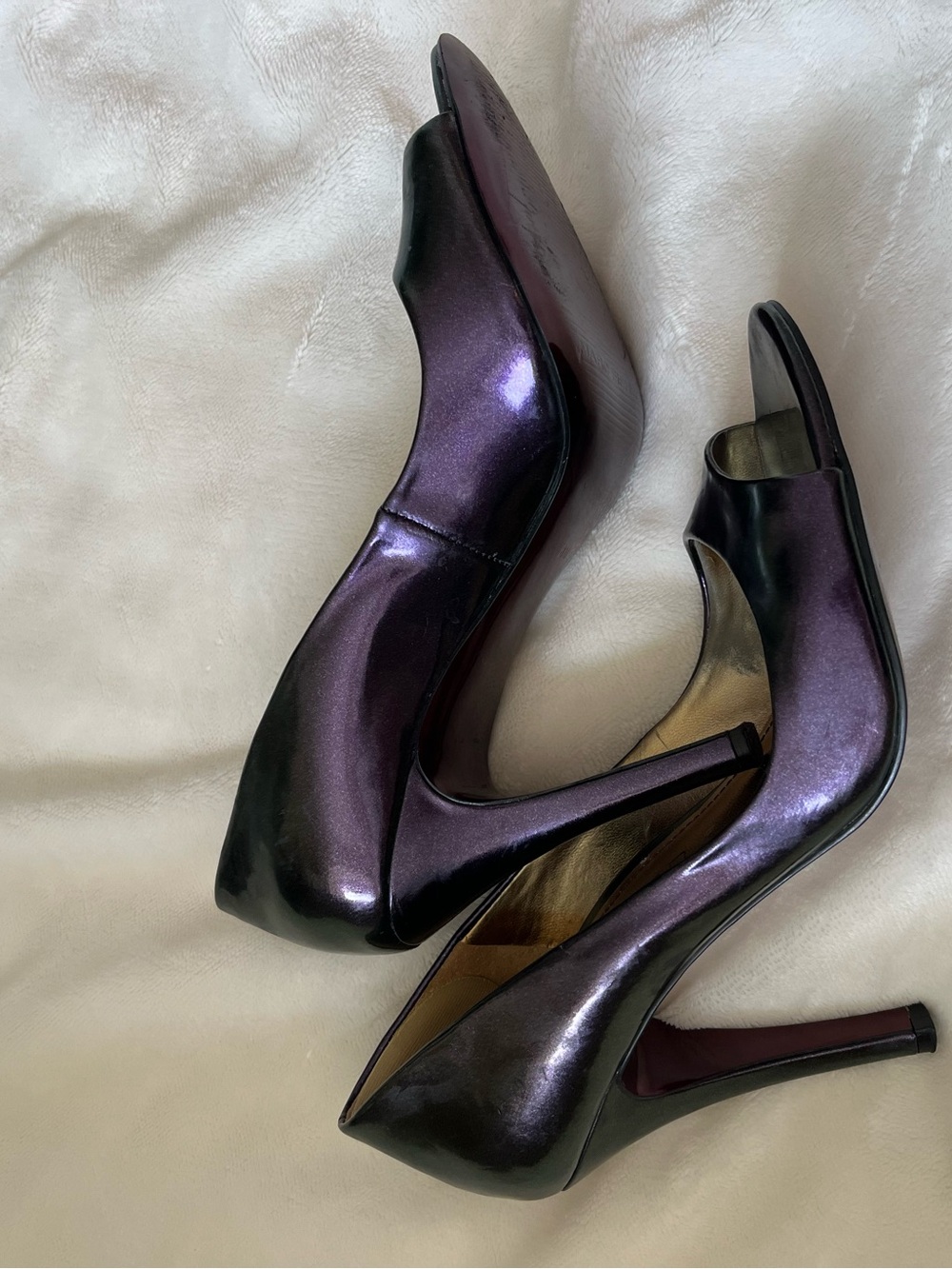 Marc Fisher Purple metallic High Heel Peep-Toe Pumps